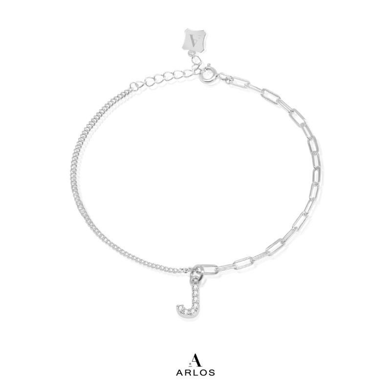 Trésor 字母 [ J ] 手鏈 (白金色)