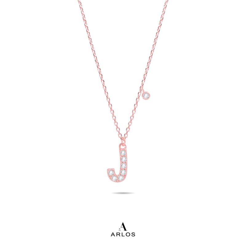 Trésor 字母 [ J ] 頸鏈 (玫瑰金)