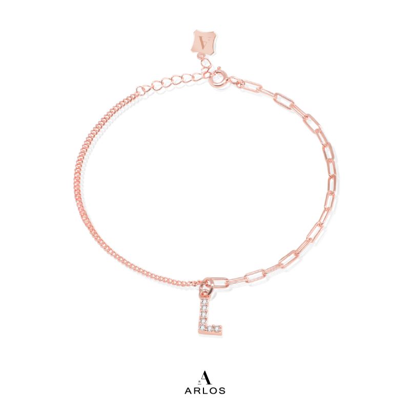 Trésor 字母 [ L ] 手鏈 (玫瑰金)