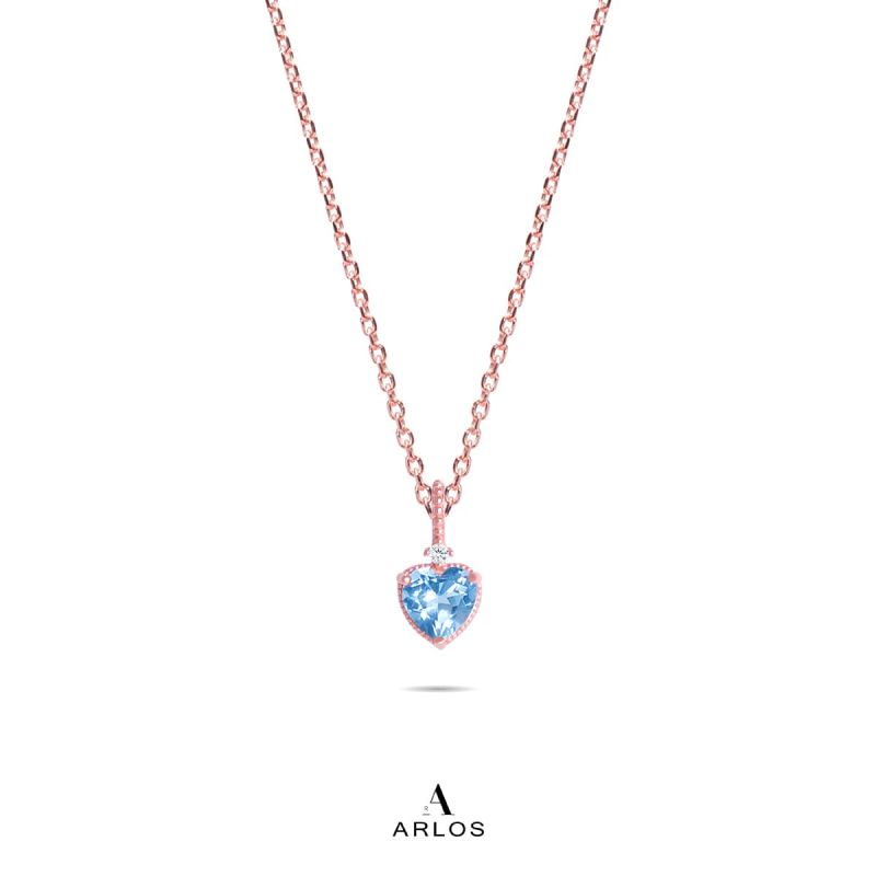 La Joie 托帕石心型頸鏈 (玫瑰金)