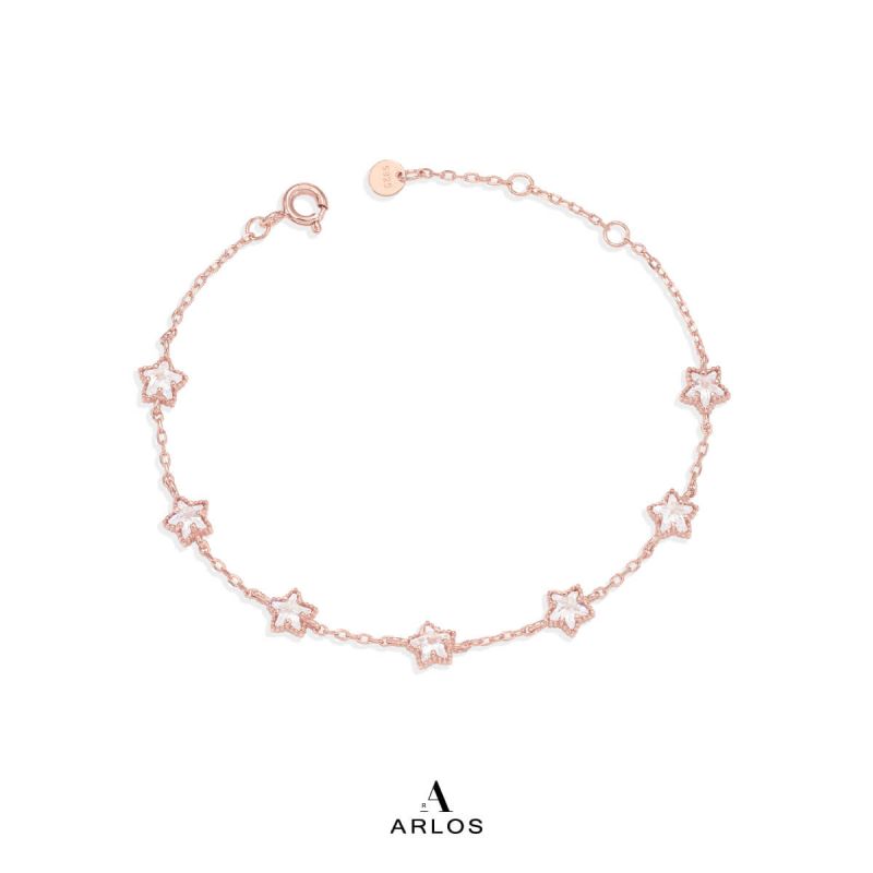 L'amour 閃爍幸運星手鏈 (玫瑰金)