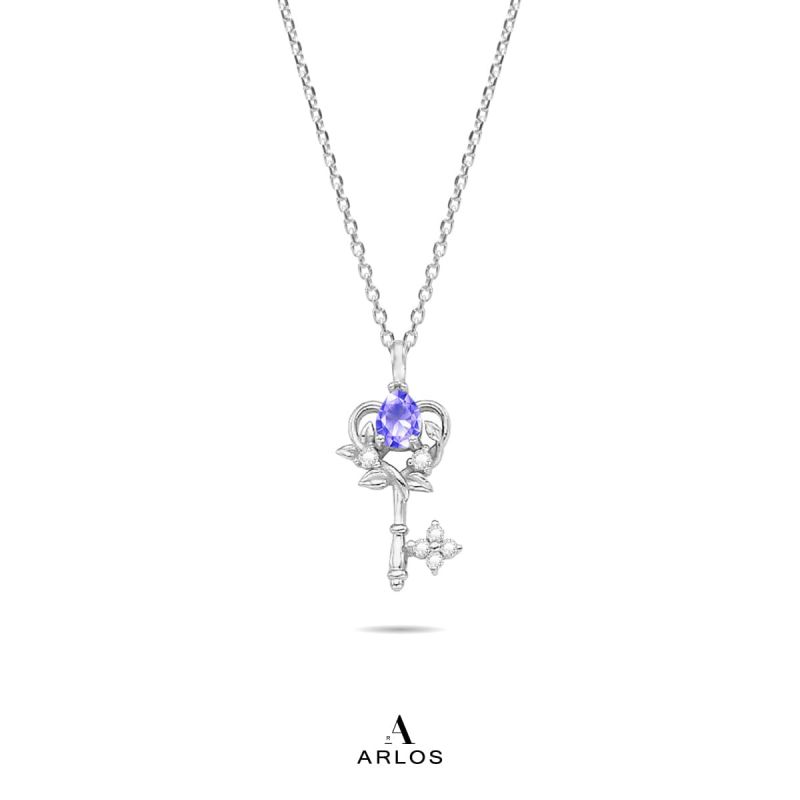 La Joie 坦桑石心之鑰匙頸鏈