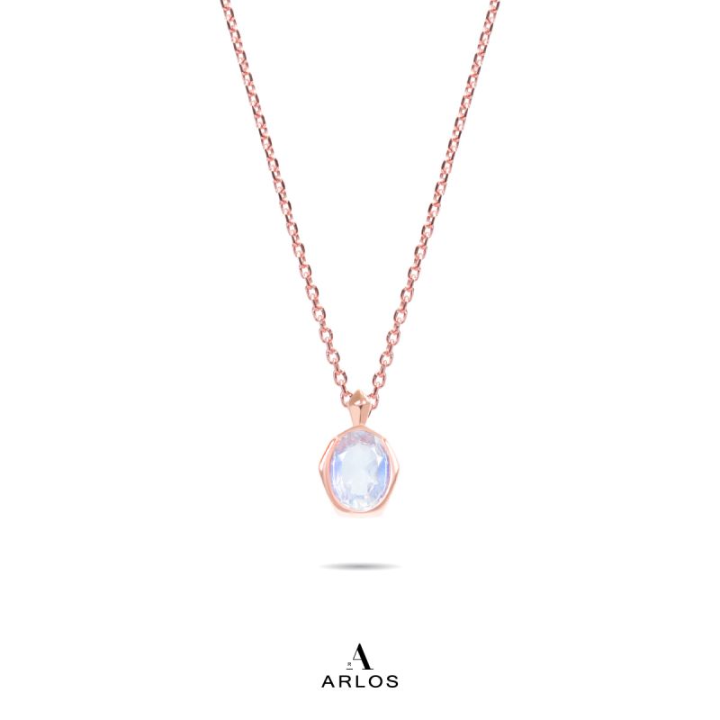 La Joie 藍月亮石閃耀頸鏈 (玫瑰金)