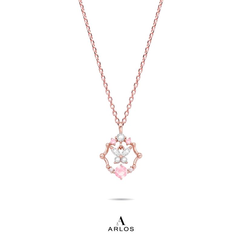 L'amour 氣質皇室蝴蝶頸鏈 (玫瑰金)