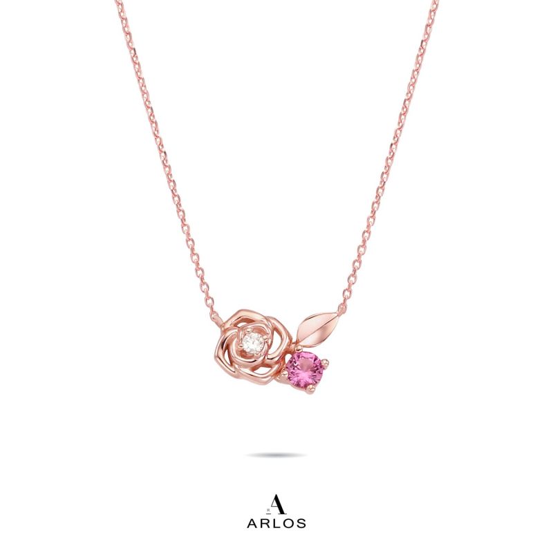 L'amour 優雅玫瑰項鏈 (玫瑰金)