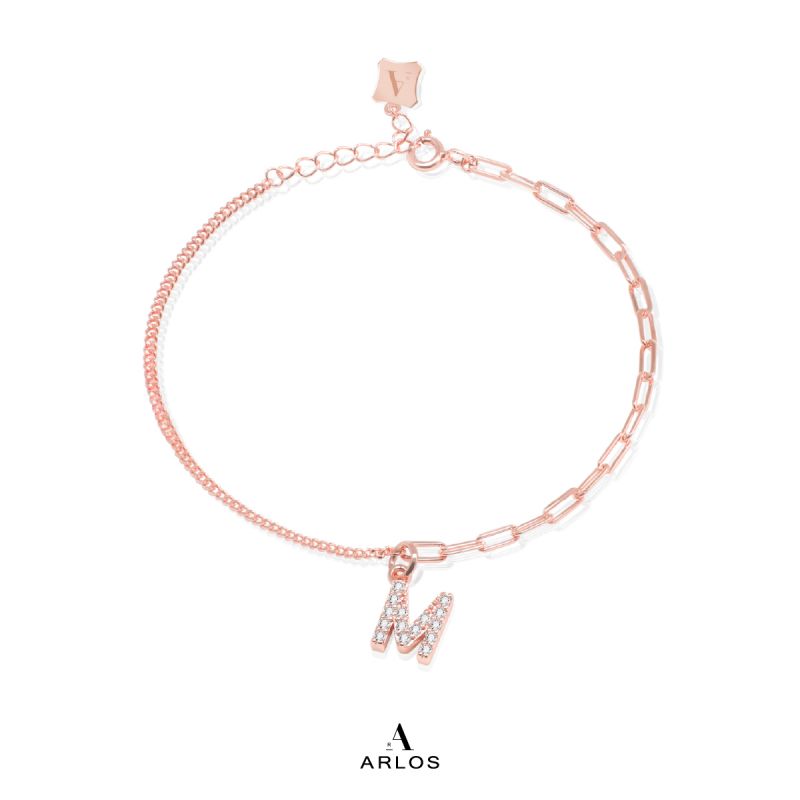 Trésor 字母 [ M ] 手鏈 (玫瑰金)