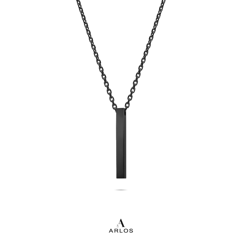 Noe 個性柱形頸鏈 (黑色)