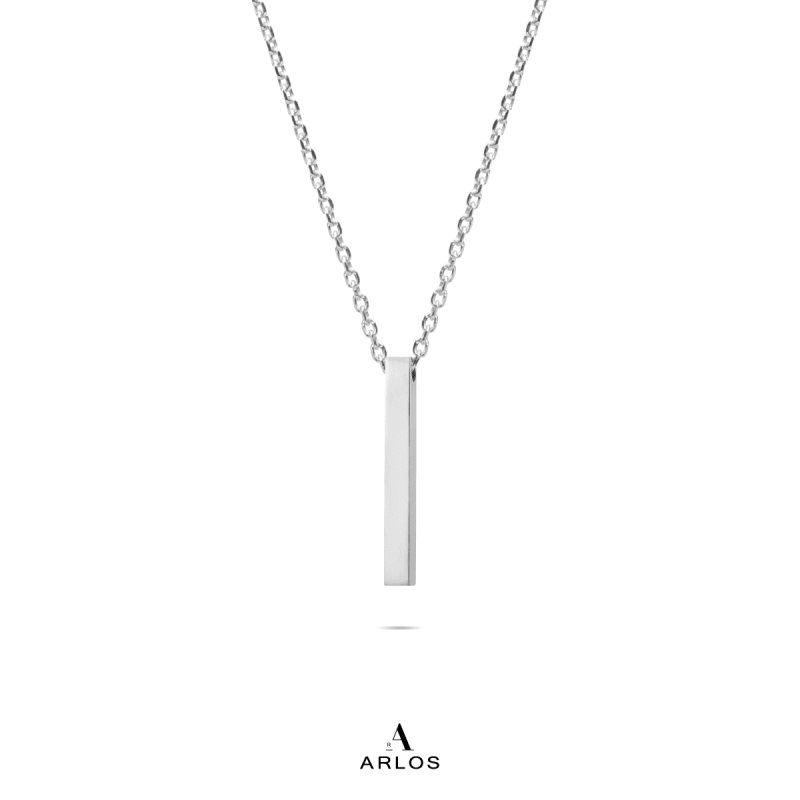Noe 個性柱形頸鏈 (白金色)