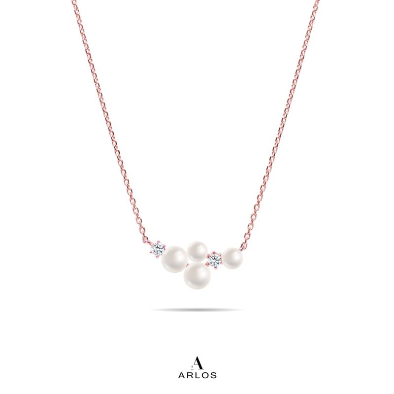 L'amour 繁星珍珠頸鏈 (玫瑰金)