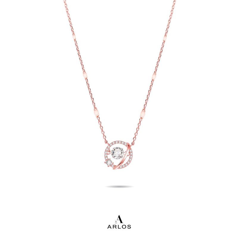 個性星球跳動頸鏈 (玫瑰金)