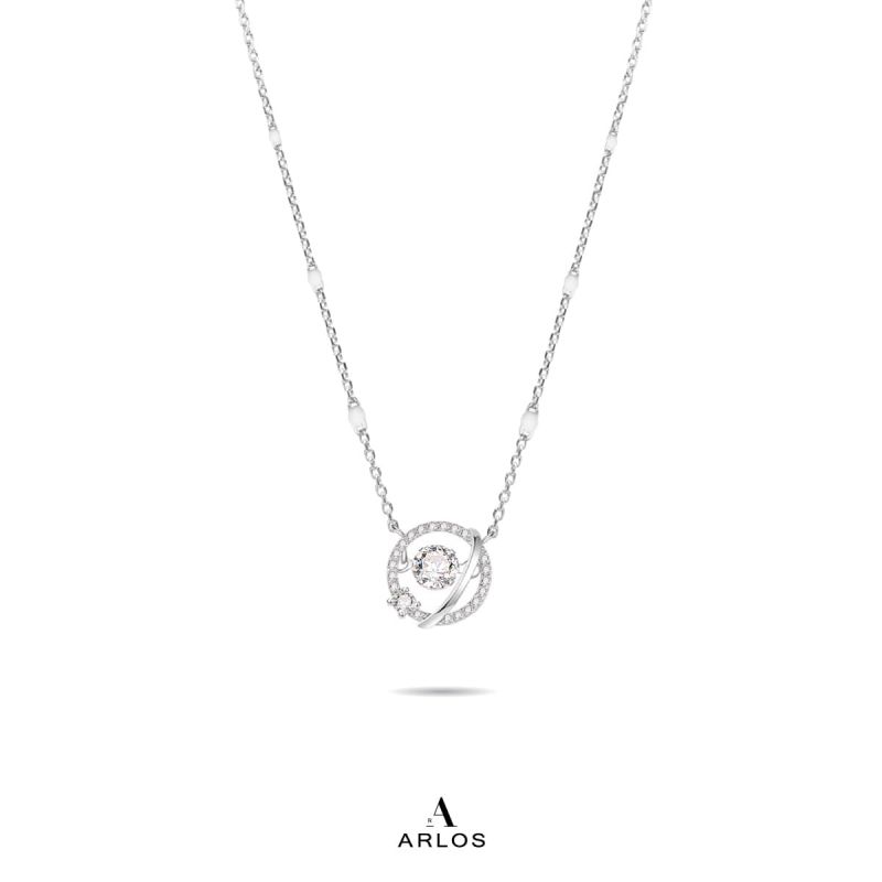 個性星球跳動頸鏈 (白金色)