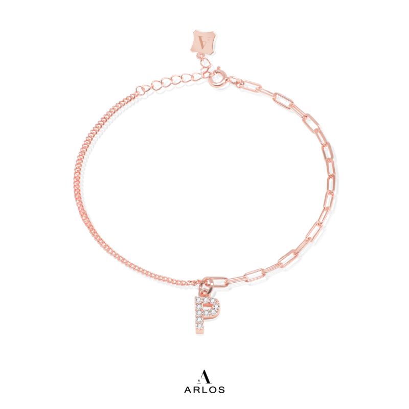 Trésor 字母 [ P ] 手鏈 (玫瑰金)