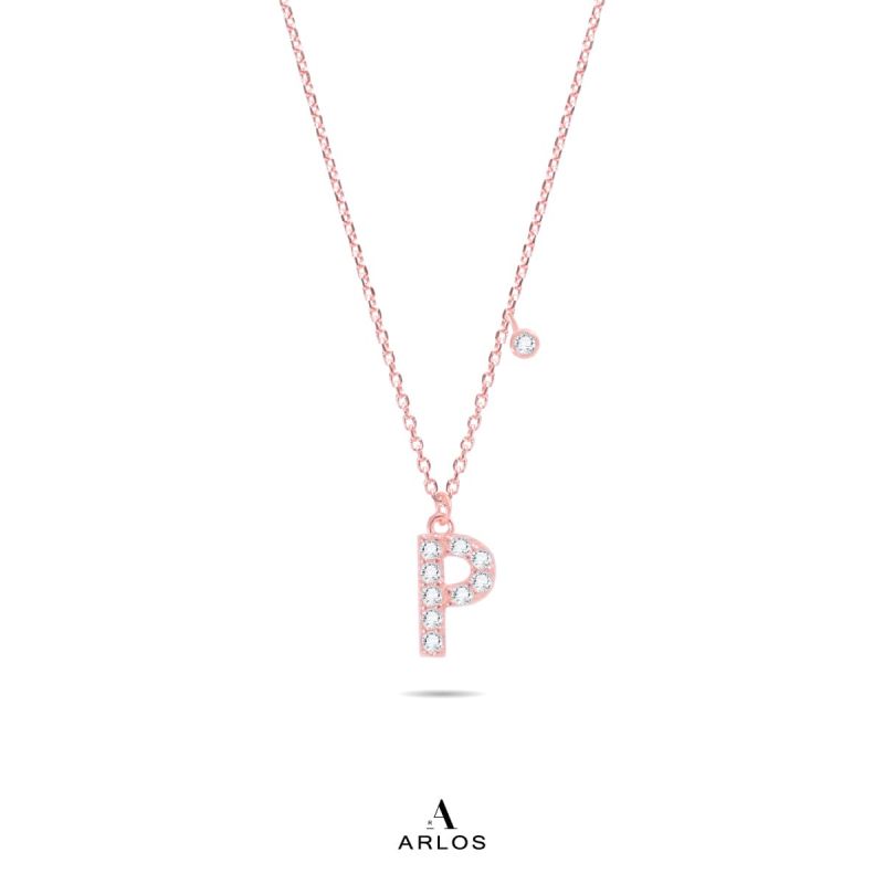 Trésor 字母 [ P ] 頸鏈 (玫瑰金)