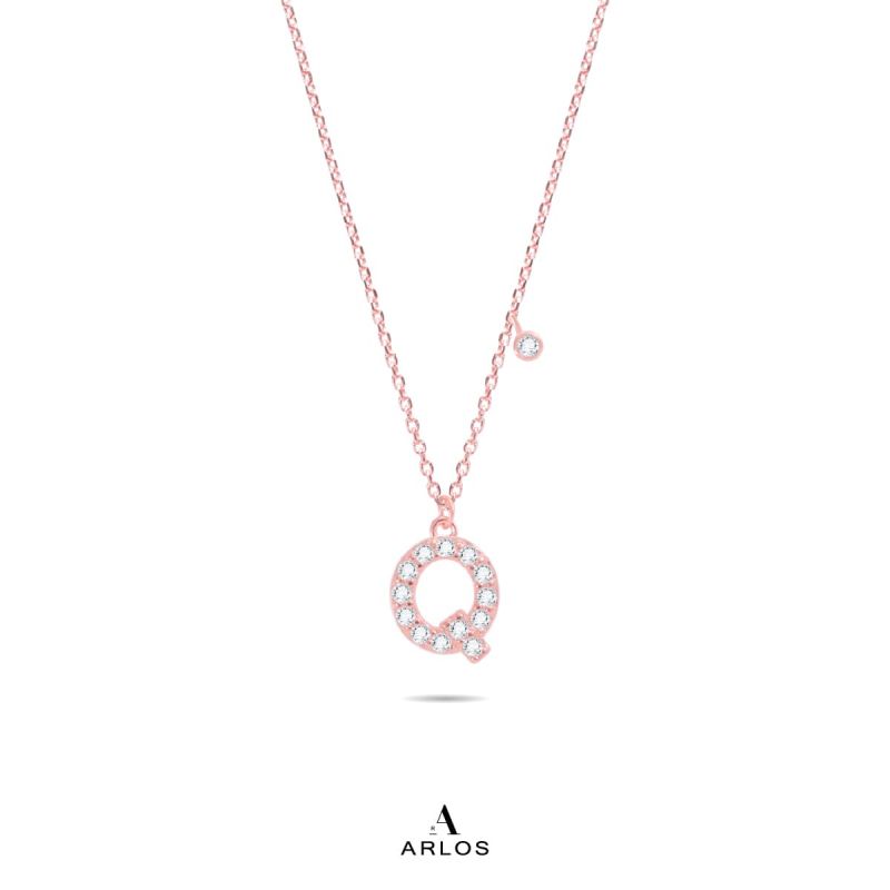 Trésor 字母 [ Q ] 頸鏈 (玫瑰金)