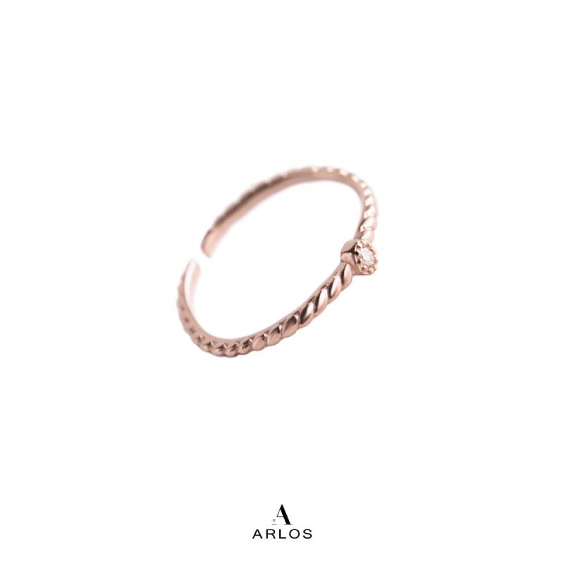 閃爍個性開口戒指 (玫瑰金)