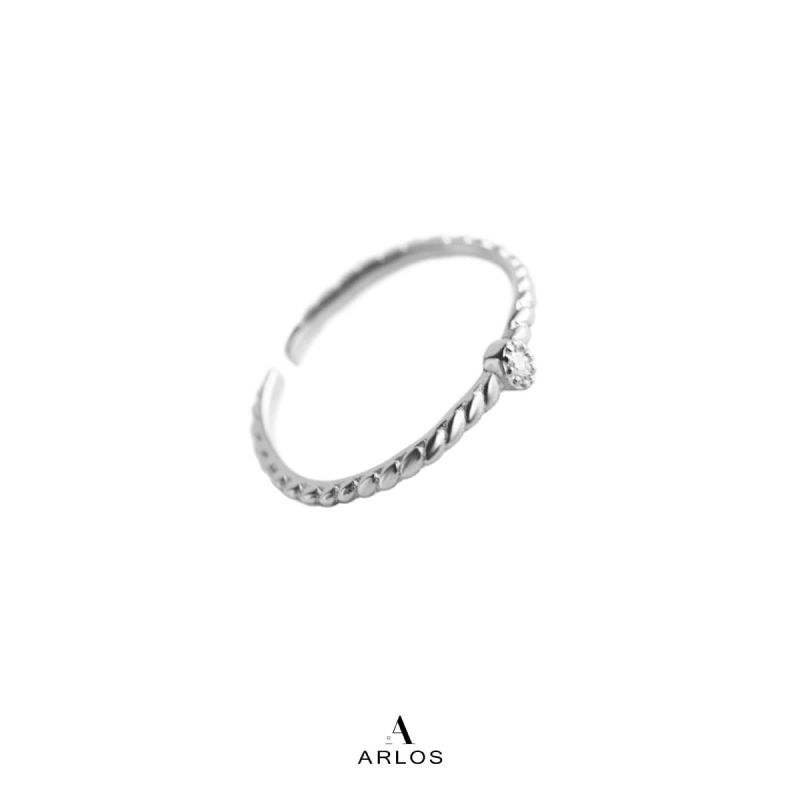 閃爍個性開口戒指 (白金色)