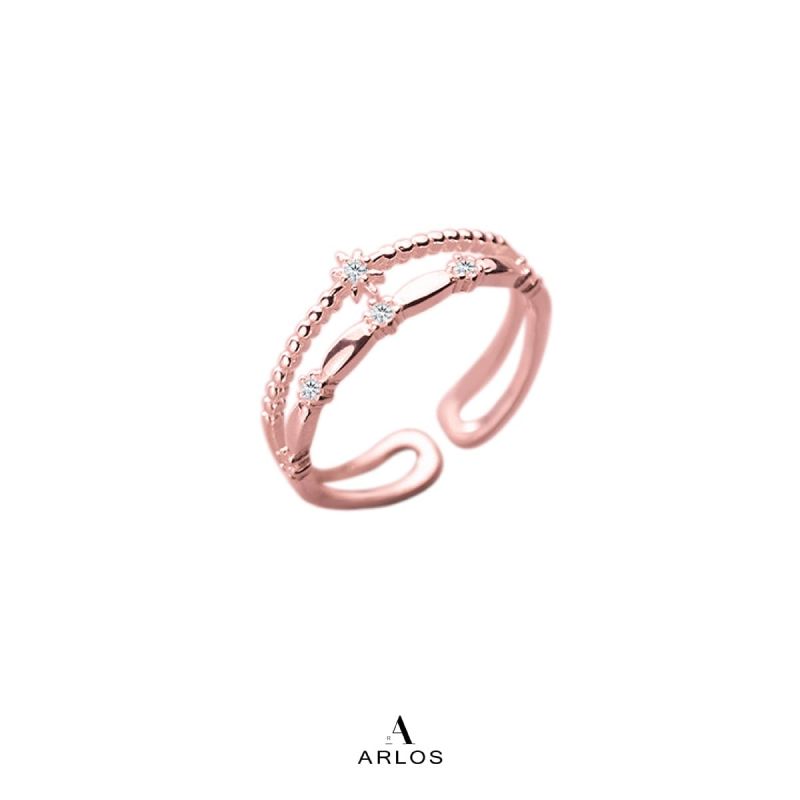 皇室雙層開口戒指 (玫瑰金)