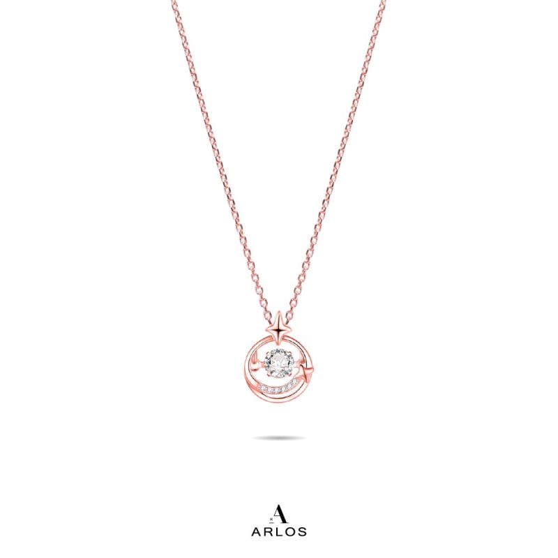 閃爍星光跳動頸鏈 (玫瑰金)