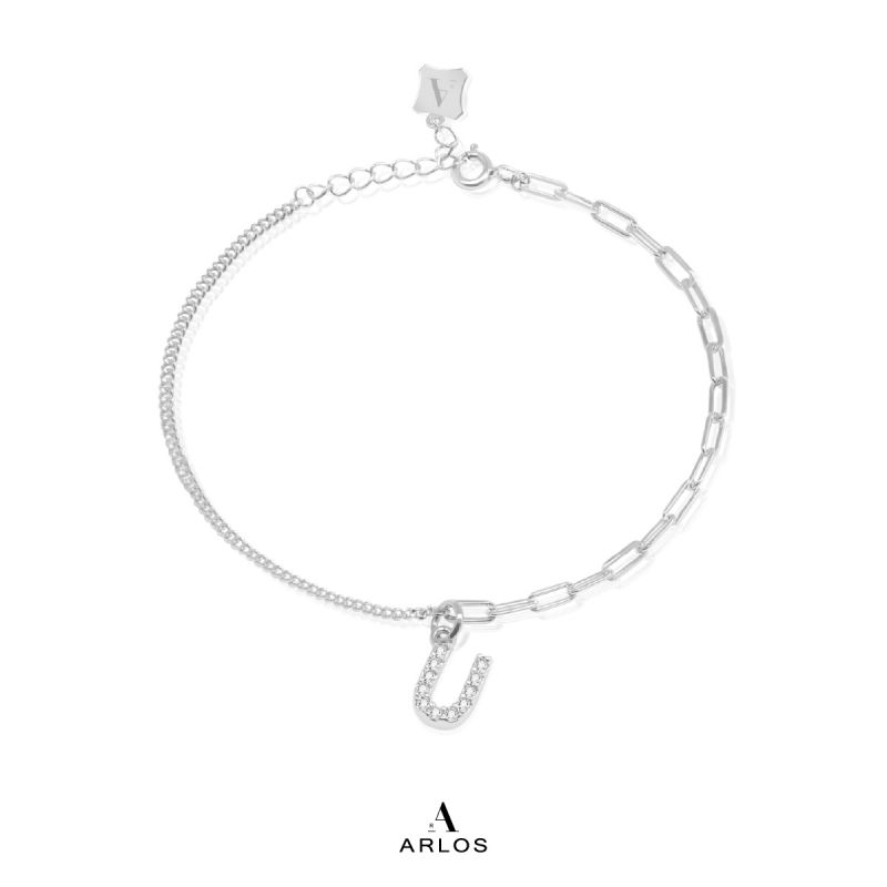 Trésor 字母 [ U ] 手鏈 (白金色)