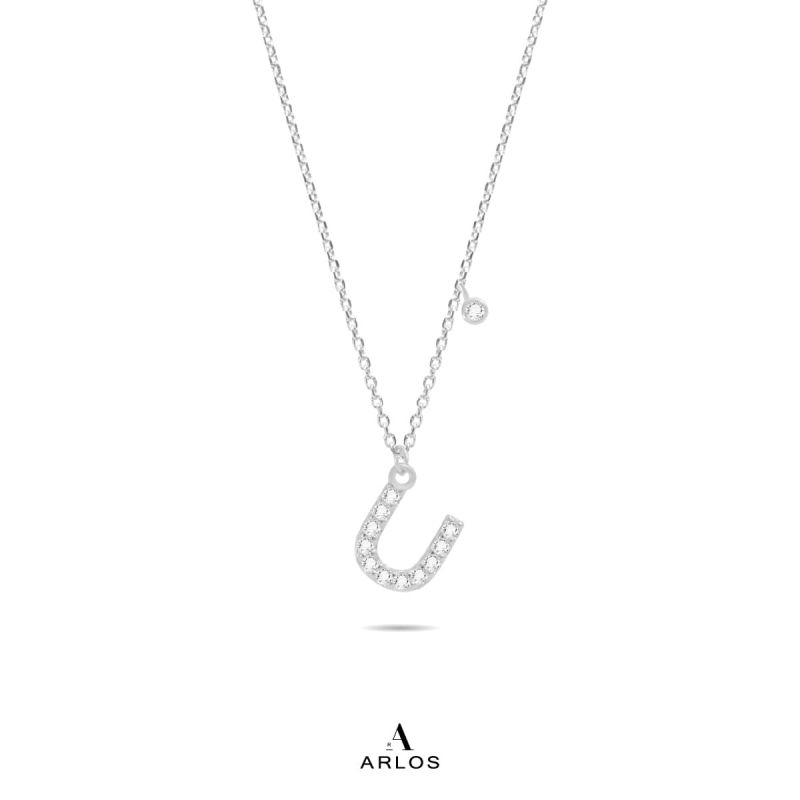 Trésor 字母 [ U ] 頸鏈 (白金色)