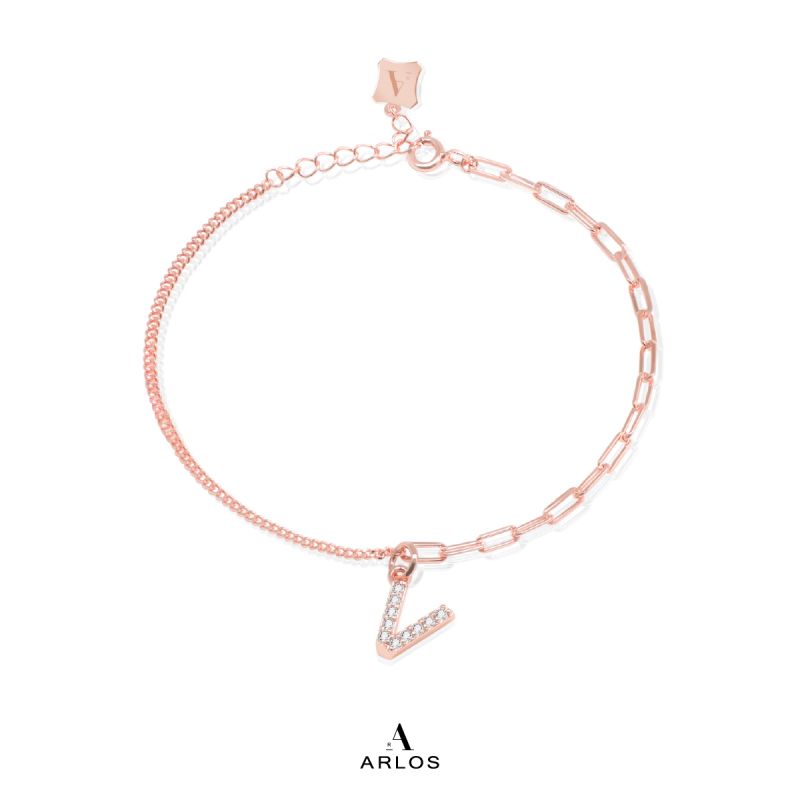 Trésor 字母 [ V ] 手鏈 (玫瑰金)