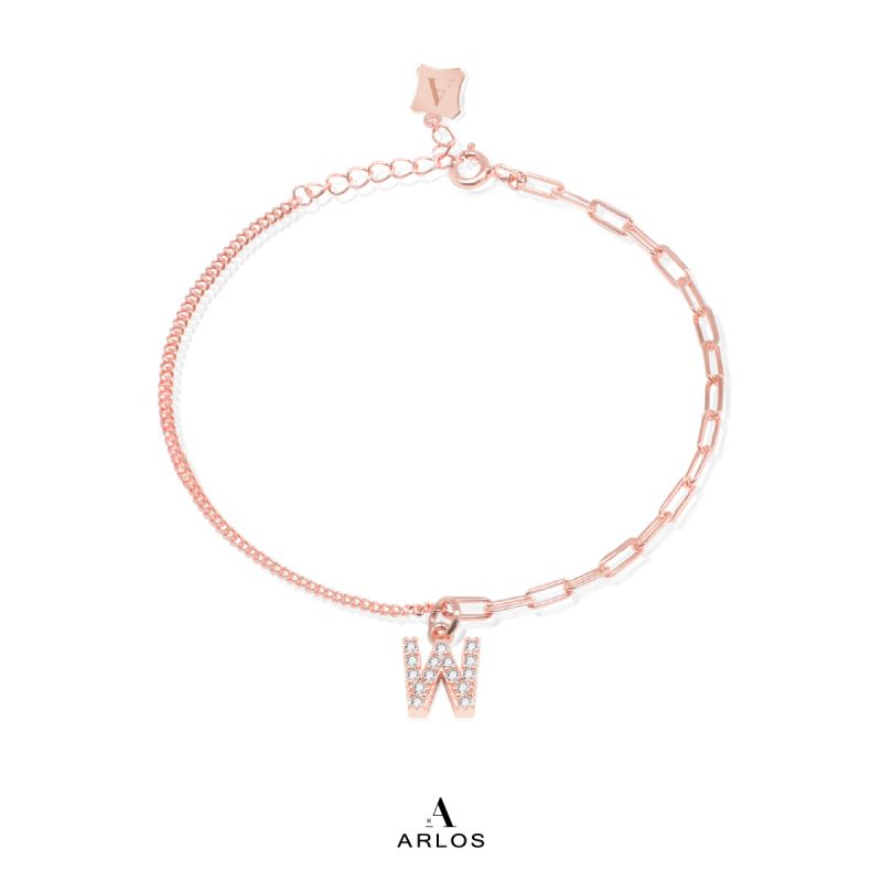 Trésor 字母 [ W ] 手鏈 (玫瑰金)