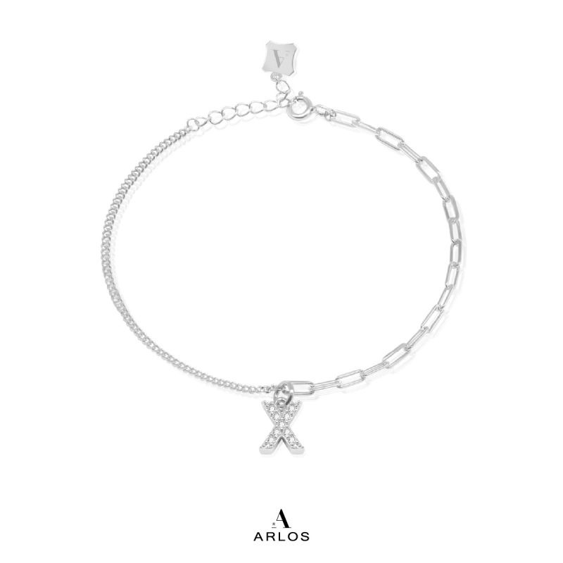 Trésor 字母 [ X ] 手鏈 (白金色)