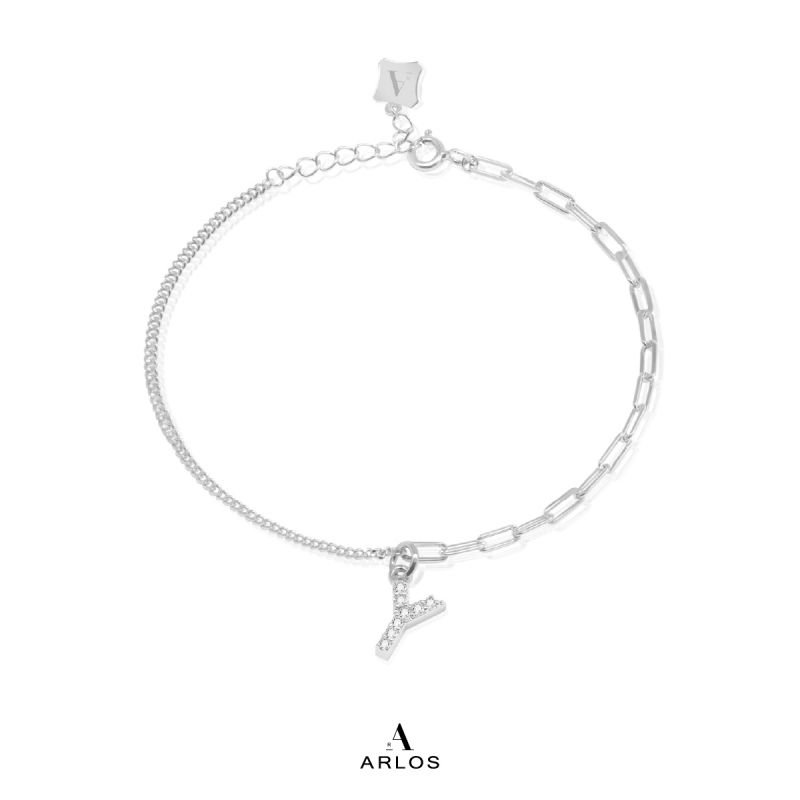 Trésor 字母 [ Y ] 手鏈 (白金色)