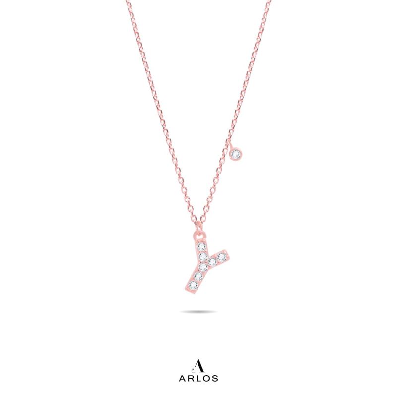 Trésor 字母 [ Y ] 頸鏈 (玫瑰金)