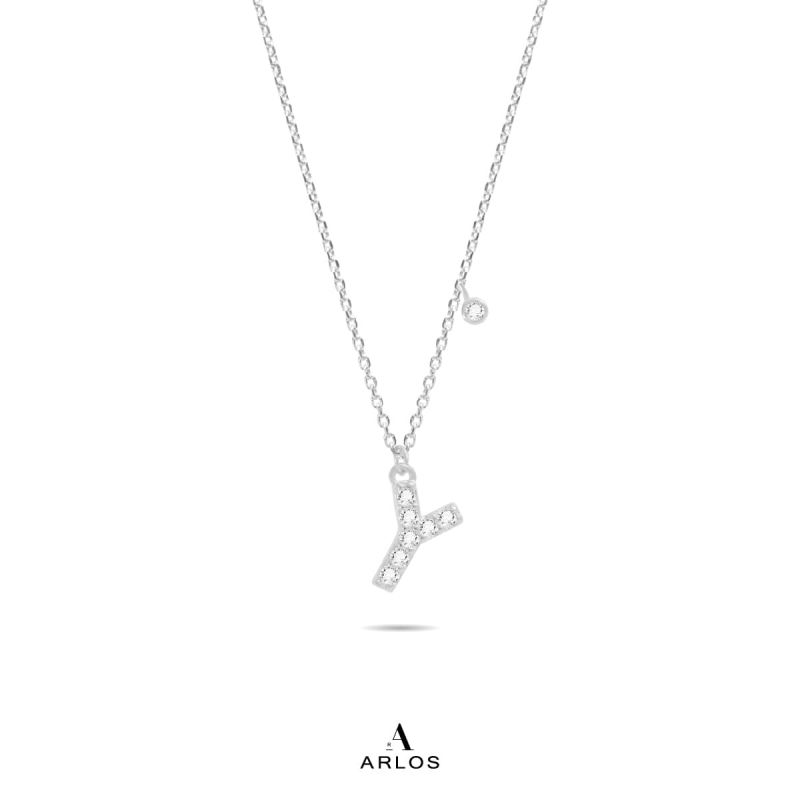 Trésor 字母 [ Y ] 頸鏈 (白金色)