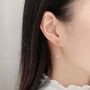 Aloha 雪花水滴耳環 (玫瑰金)