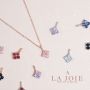 La Joie 藍寶石四葉草頸鏈 (白金色)