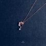 L'amour 閃爍海豚頸鏈 (玫瑰金)