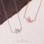 L'amour 優雅蝴蝶頸鏈 (白金色)