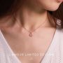 L'amour 優雅月亮蝴蝶頸鏈 (玫瑰金)